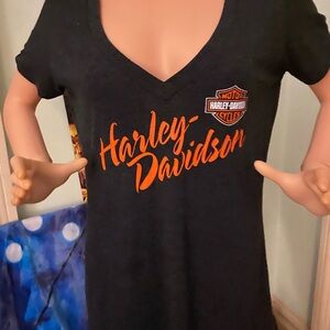 Harley-Davidson Black Tee with Orange Logo